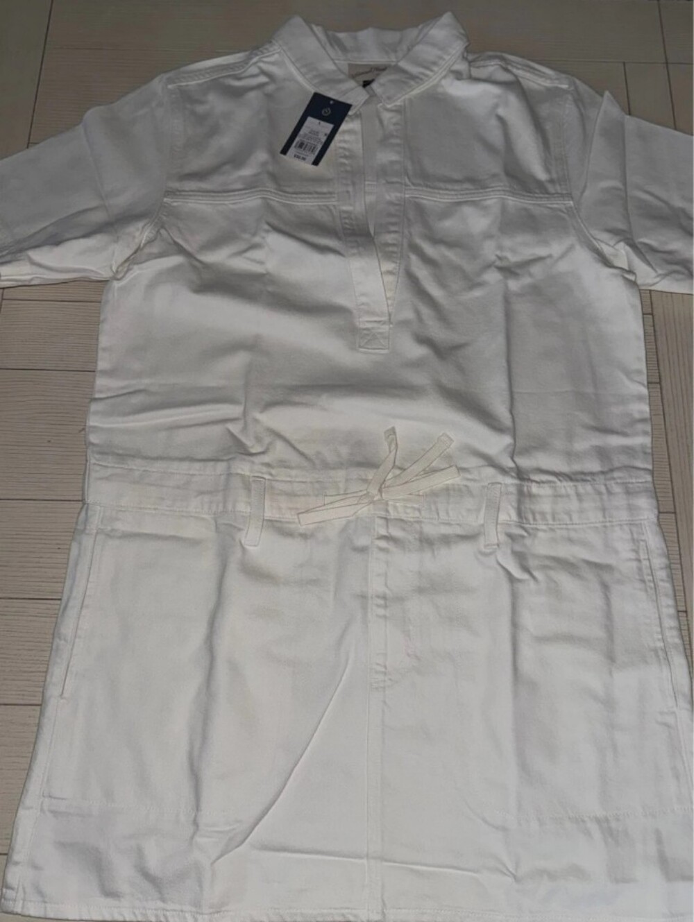 a new day Men’s White Short-Sleeve Pullover Polo with Drawstring